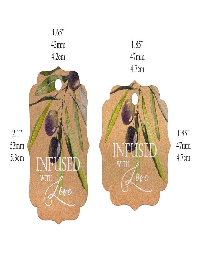 Summer-Ray.com Summer-Ray 50pcs Watercolor Olive Twig Infused with Love Gift Tags Olive Our Love and Thanks Greek Wedding (White, Little Violin) - Image 3